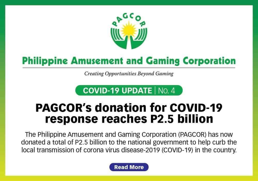 PAGCOR donates P2.5 billion in fight against COVID-19
