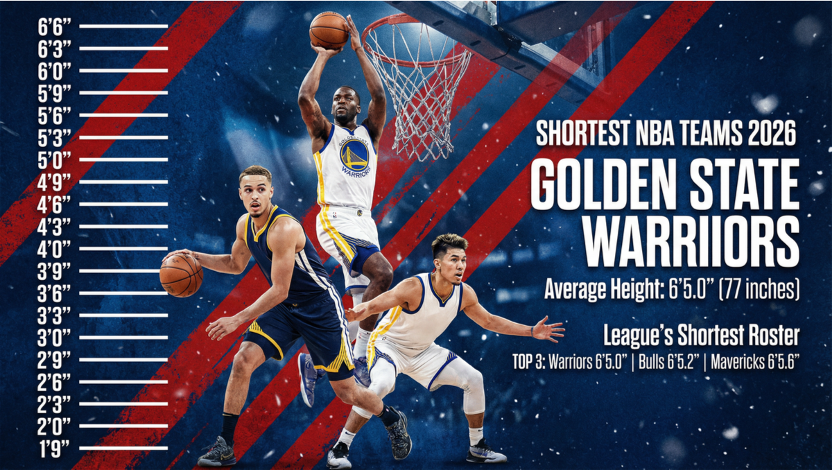 Shortest NBA Team Ranked by Average Height (Season 2025-26)